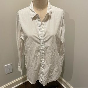 Abercrombie & Fitch white stretch poplin button down shirt size XL